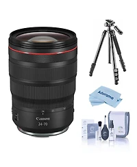 Canon Rf 24-70mm f/2.8 L Is Usm Lens, Bundle with Share: Takama Flip-Zip 4-Section Aluminum Multi-Functional Photo Tripod/Monopod, Cleaning Kit