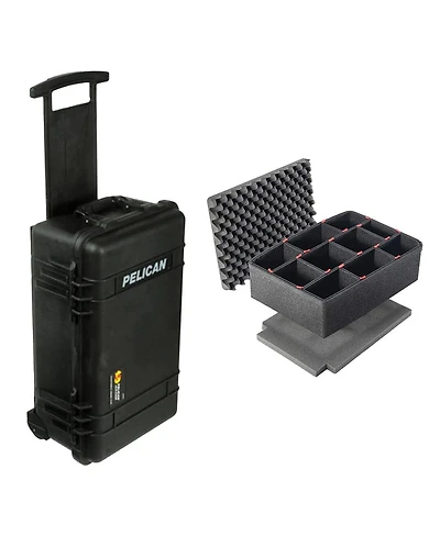 Pelican 1510 Carry On Case with Divider Set and Wheels, Trekpak custom insert