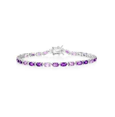 Simona Amethyst Tennis Bracelet in Sterling Silver