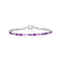 Simona Amethyst Tennis Bracelet in Sterling Silver