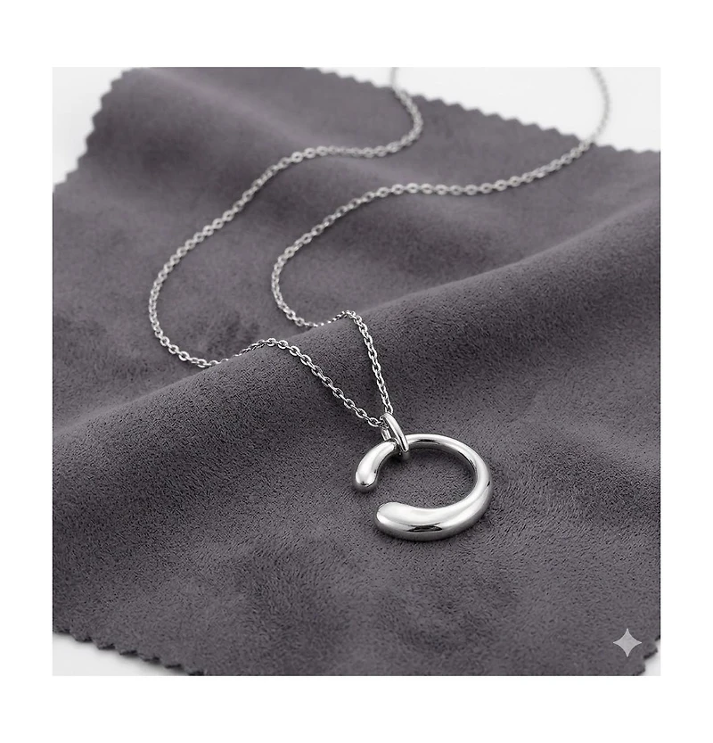 Simona Polished Puffed 'C' Design Necklace
