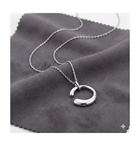 Simona Polished Puffed 'C' Design Necklace