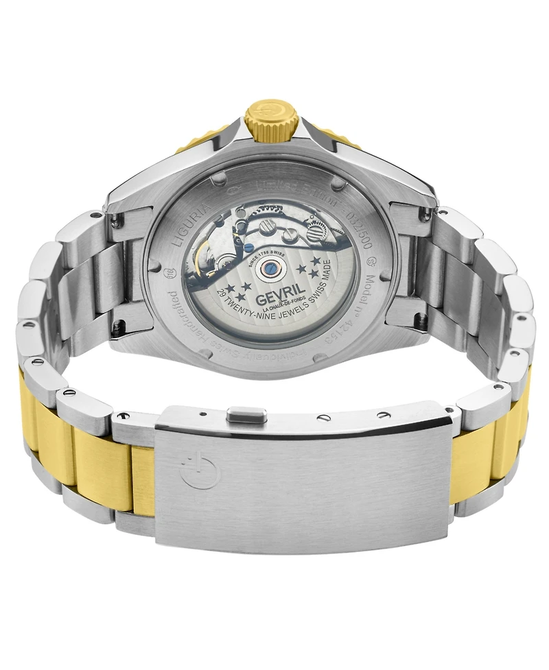 GV2 by Gevril Men's Liguria Swiss Automatic Two toned Ss Ipyg Bracelet Watch