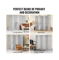 Sugift 6-Panel Carved Wood Folding Room Divider, 66.9 in Tall Indoor Privacy Screen