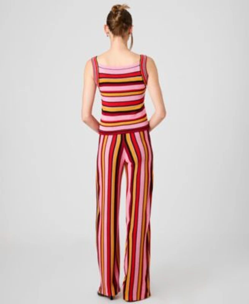 French Connection Womens Striped Sleeveless Top Motley Knit Striped Flare Pants