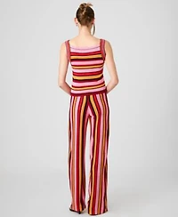 French Connection Womens Striped Sleeveless Top Motley Knit Striped Flare Pants