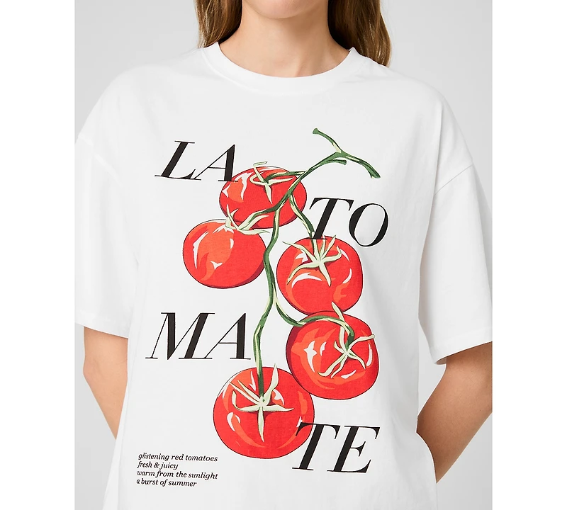 French Connection Women's La Tomate Printed Oversized Cotton T-Shirt