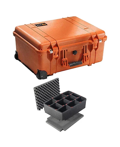 Pelican 1560 Watertight Hard Case with Cubed Foam Interior & Wheels - custom insert
