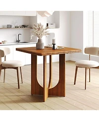 Tribesigns Wooden Square Dining Table for 2-4 People, Small Dinner Table for Dining Room, Kitchen, Small Space