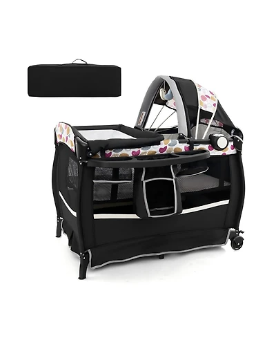 Gouun Baby 4-in-1 Portable Pack and Play Nursery Center with Bassinet and Changing Station