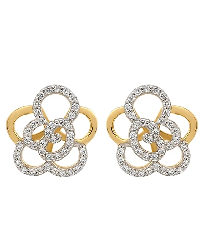 Wrapped in Love Diamond Rose Stud Earrings (1/4 ct. t.w.) in 10k Yellow Gold