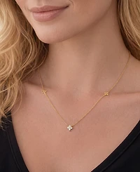 Wrapped Diamond Station Necklace (1/10 ct. t.w.) in 10k Yellow Gold