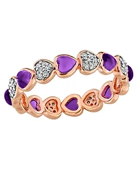 Macy's Amethyst (1-5/8 ct. t.w.) and Diamond (1/5 Ring 18k Rose Gold Flash Plated Sterling Silver (Also Available Blue Topaz)