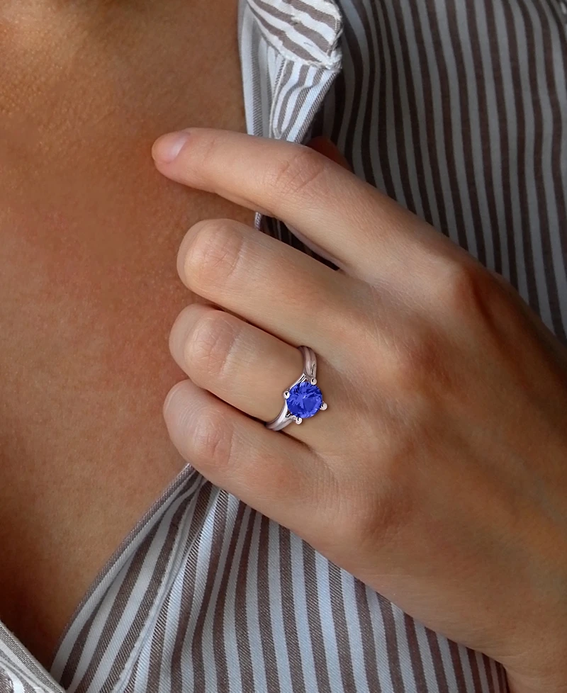 Macy's Lab Grown White Sapphire (2 ct. t.w.) Ring Sterling Silver (Also Available Ruby & Blue Sapphire)
