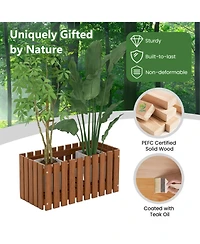 Gouun Solid Wood Raised Garden Bed with Slatted Design