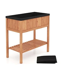 Gouun Raised Garden Bed with Lower Storage Shelf