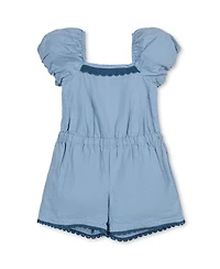 Hope & Henry Baby Organic Ruffle Collar Button Front Sweater Romper