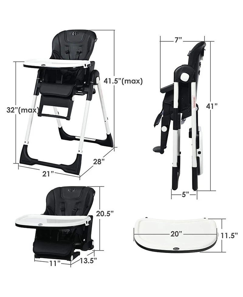 Gouun 4-in-1 Convertible Highchair and Booster Seat with Height Adjustment