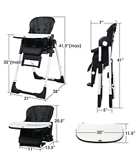 Gouun 4-in-1 Convertible Highchair and Booster Seat with Height Adjustment