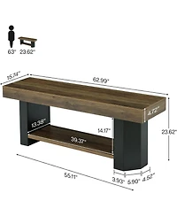 Tribesigns 63" Tv Stand for 55/60/65/75-Inch Tvs, Farmhouse TV Console with Open Storage Shelve