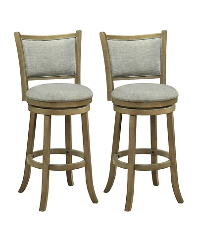 Gymax Swivel Bar Stools Set of 30 Inch Bar Height Chairs with Backrests and Wood Frame