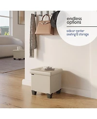 Nestl Inch Ottoman Storage Bench with Bins
