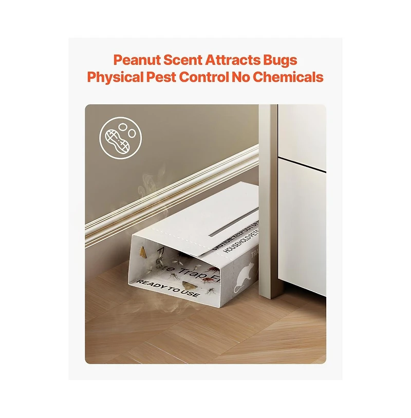 Sugift Insect Glue Trap 36 Pack Glue Boards Peanut Scent Foldable Design Sticky Pest Control Adhesive