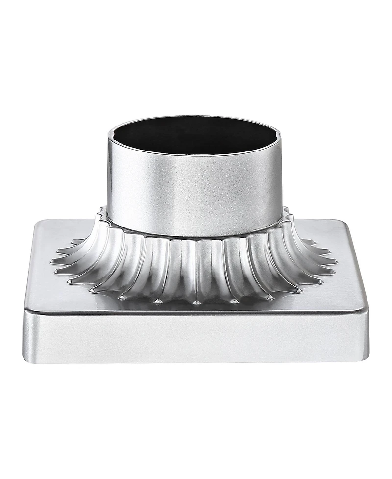 Franklin Iron Works Outdoor Pier Mount Post Adapter Chrome Aluminum Fluted Base 5 3/4" for Post Garden Yard