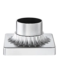 Franklin Iron Works Outdoor Pier Mount Post Adapter Chrome Aluminum Fluted Base 5 3/4" for Post Garden Yard