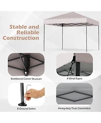 Sugift 10 X 10 Feet Pop up Canopy Tent with Portable Carrying Bag and 8 Stakes