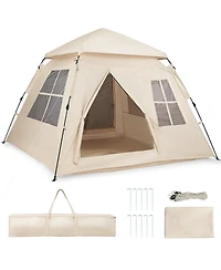 Sugift 4 Person Camping Tent Portable Automatic Easy Setup with Rainfly and 2 Doors