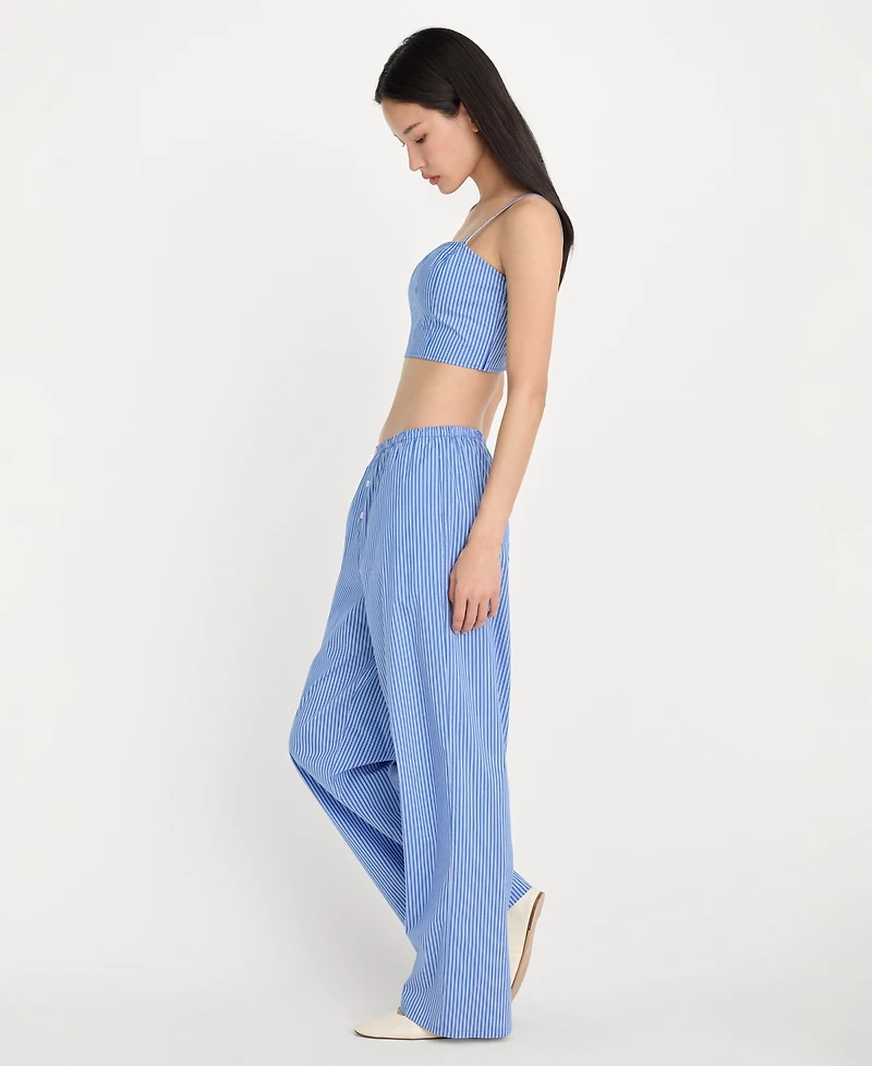Good American Women's Poplin Lace Trimmed Pants