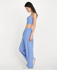Good American Women's Poplin Lace Trimmed Pants