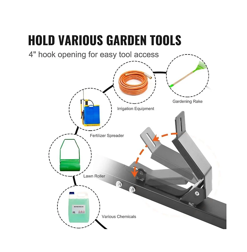 Sugift 3 Place Trimmer Rack Locking Holder for Landscape Trailer