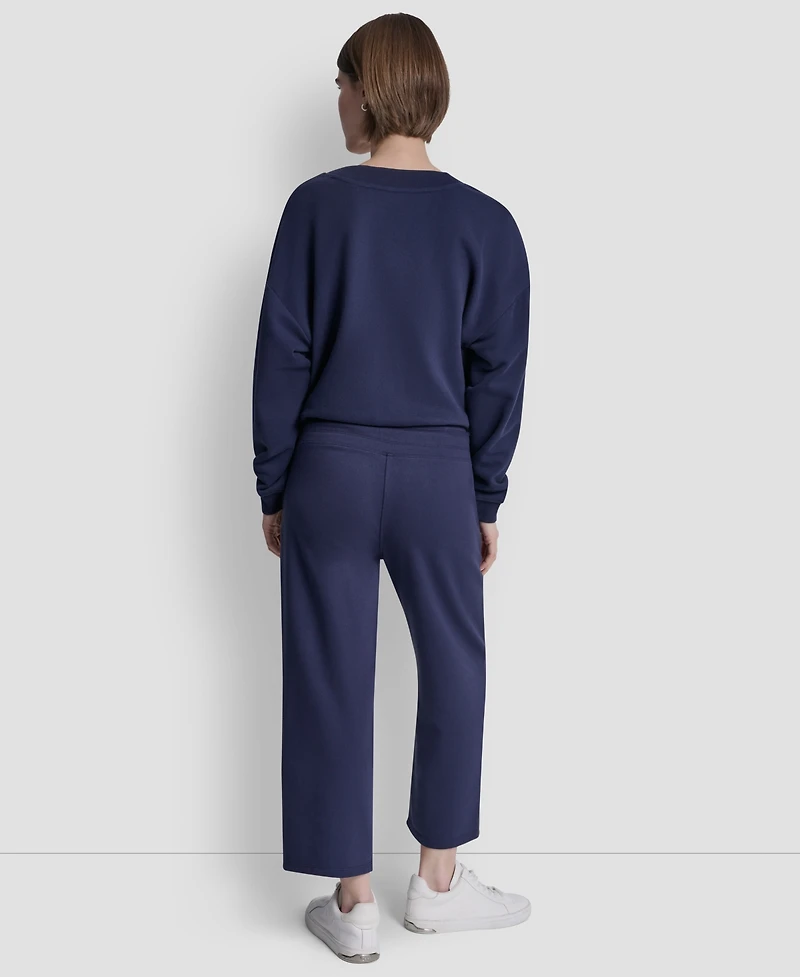Dkny Sport Women's Metallic Bubble Logo Crop Pants
