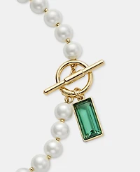 Lauren Ralph Lauren Baguette Stone & Imitation Pearl 16" Pendant Necklace
