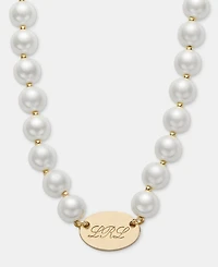 Lauren Ralph Lauren Imitation Pearl Logo 16" Collar Necklace