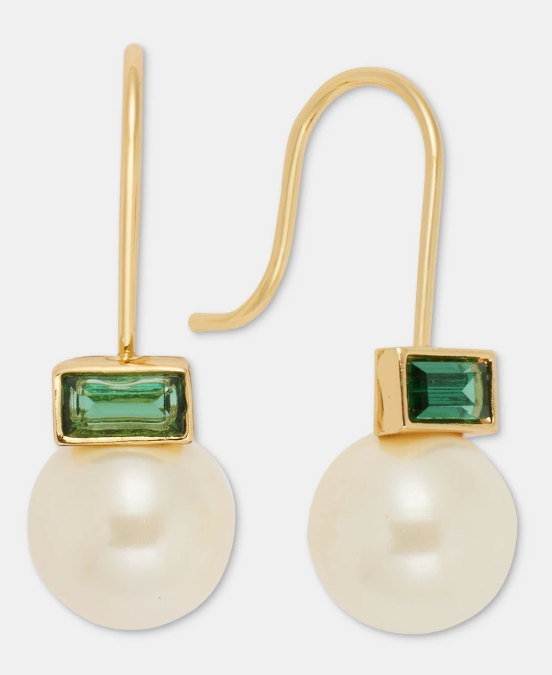 Lauren Ralph Lauren Baguette Stone & Imitation Pearl Drop Earrings