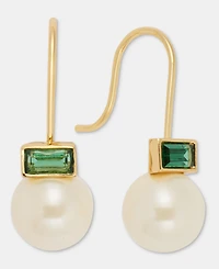 Lauren Ralph Lauren Baguette Stone & Imitation Pearl Drop Earrings