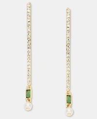 Lauren Ralph Lauren Pave, Baguette Stone & Imitation Pearl Threader Earrings