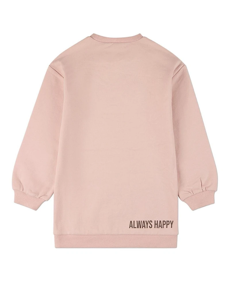 MeMoi Toddler Girls Smiles All Around Cotton-Rich Fleece Sweatshirt Dress