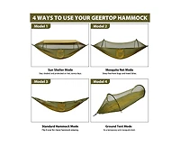Naturehike 3 in 1 ultralight hammock with mosquito net and sun shelter, 200 kg load capacity perfect for camping and hiking.