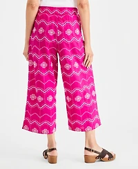 Style & Co Women's Cotton Embroidered-Eyelet Capri Pants, Macy's Exclusive