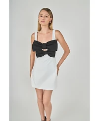 endless rose Women's Bow Cutout Mini Dress