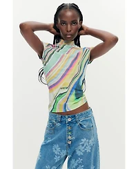 Desigual Women's Printed wavy t-shirt