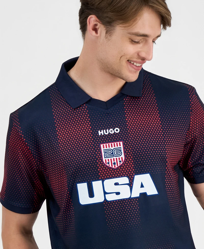 Hugo by Boss Men's Relaxed-Fit Football Polo Jersey Shirt