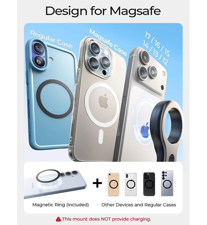 Lisen MagSafe Car Mount for Air Vent, 22 N52 Magnetic Phone Holder, Hands-Free Dashboard Driving Mount for iPhone 17/16/15/14/13, Gps