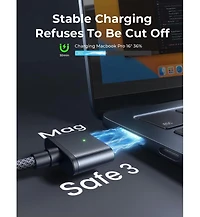 Lisen Usb-c to Magnetic 3 Cable 3.3 ft, 140W Fast Charging Cord for MacBook Charger, Compatible with MacBook Pro and Air, Midnight