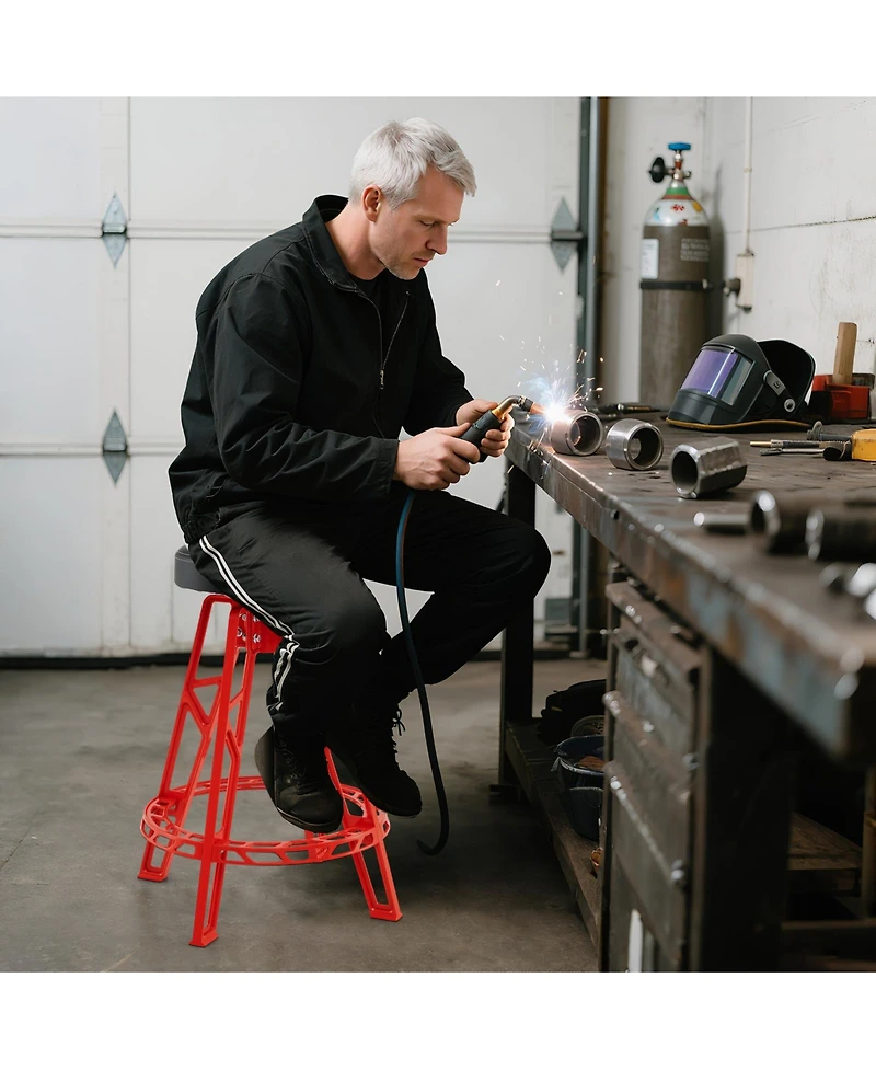 Sugift Heavy Duty Aluminum Garage Bar Chair with Swivel Seat