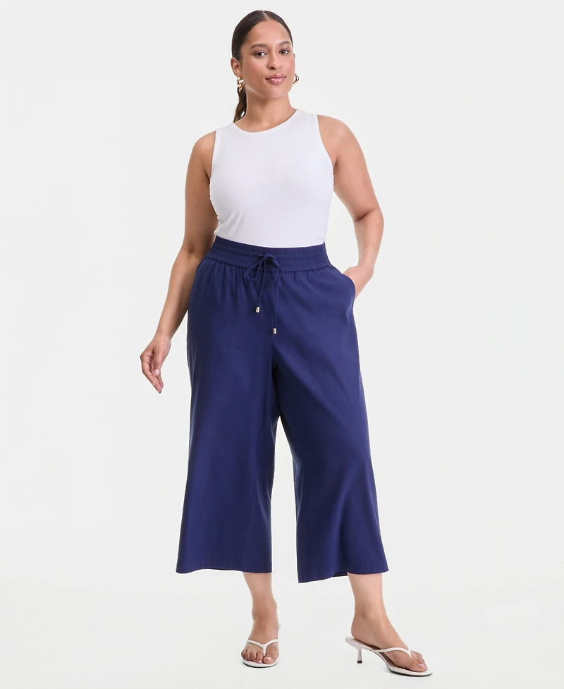 I.n.c. International Concepts Plus High-Rise Cropped Wide-Leg Pants, Macy's Exclusive